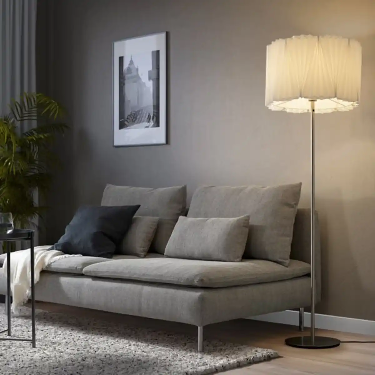 Bild 3 von KUNGSHULT Leuchtenschirm, plissiert weiß, 42 cm