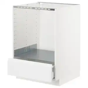 METOD Unterschrank für Ofen mit Schubl, weiß/Voxtorp matt weiß, 60x60 cm