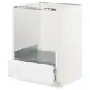 Bild 1 von METOD Unterschrank für Ofen mit Schubl, weiß/Voxtorp matt weiß, 60x60 cm