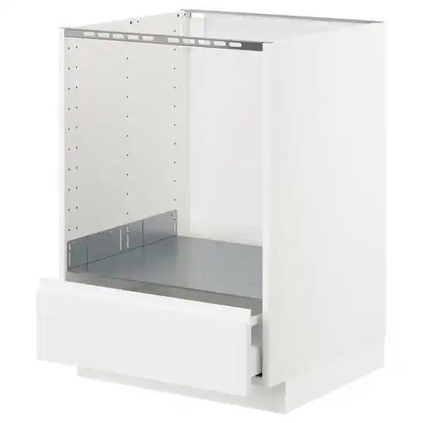 Bild 1 von METOD Unterschrank für Ofen mit Schubl, weiß/Voxtorp matt weiß, 60x60 cm