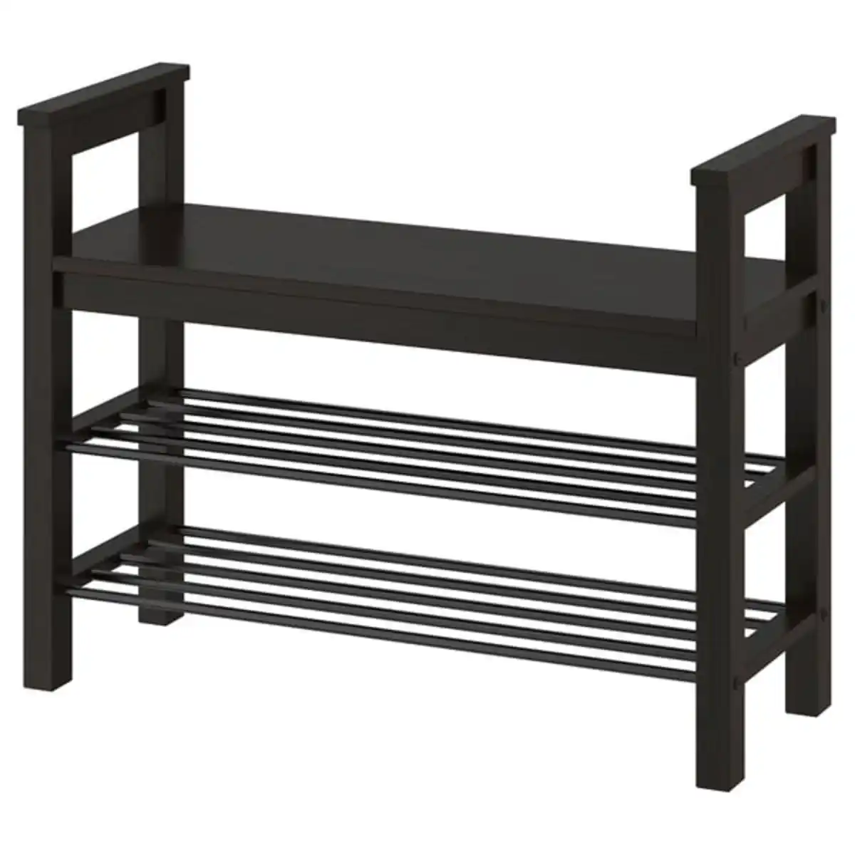 Bild 1 von HEMNES Bank mit Schuhablage, schwarzbraun, 85x32x65 cm