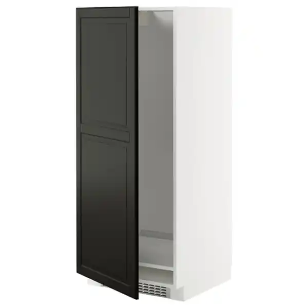 Bild 1 von METOD Hochschrank f Kühl-/Gefrierschrank, weiß/Bodbyn schwarz, 60x60x140 cm