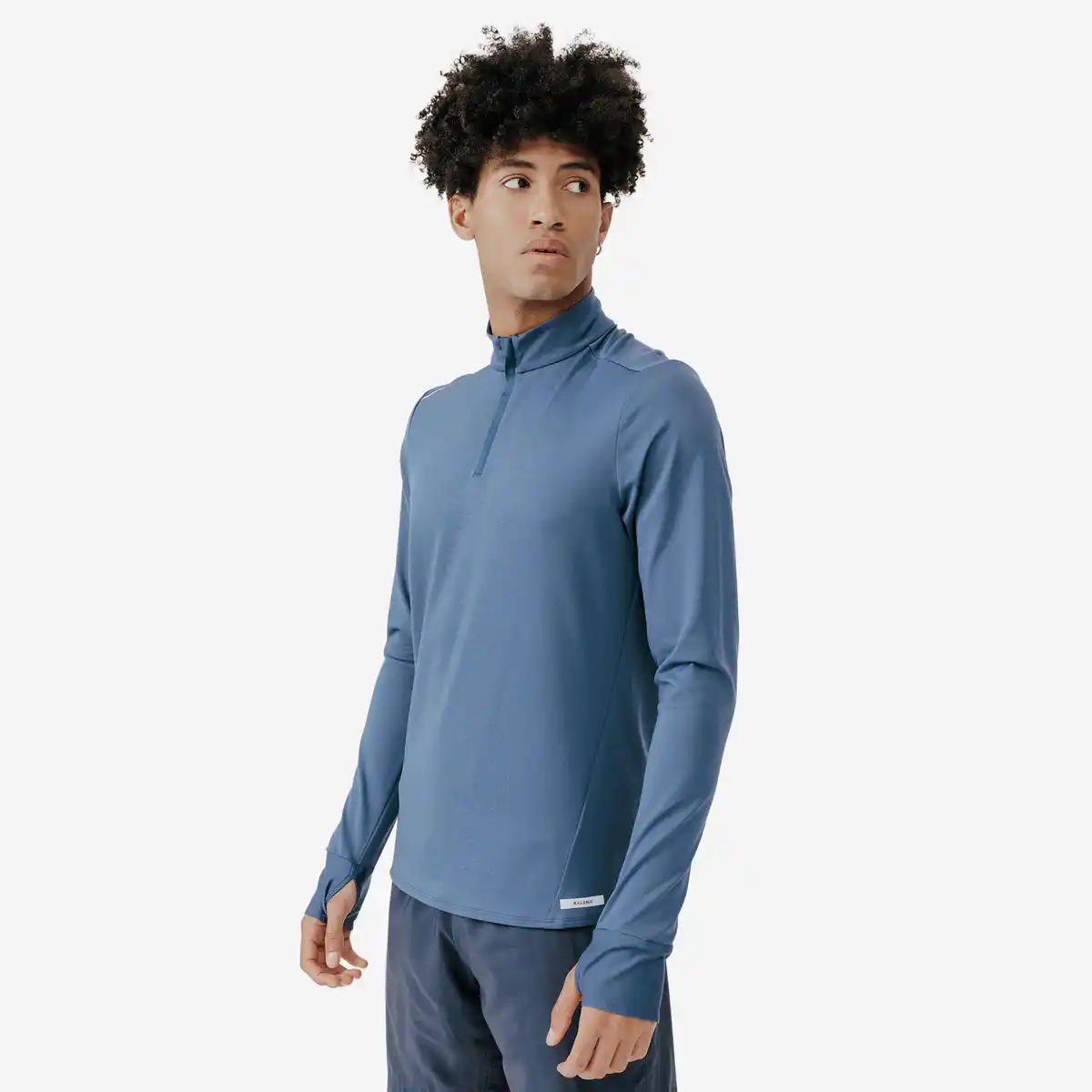Bild 1 von KALENJI Laufshirt langarm Herren warm mit Reißverschluss - Run 100 Warm blau