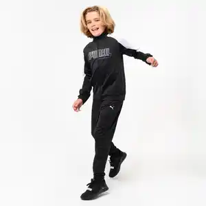 PUMA Trainingsanzug Kinder Polyester - schwarz/weiß