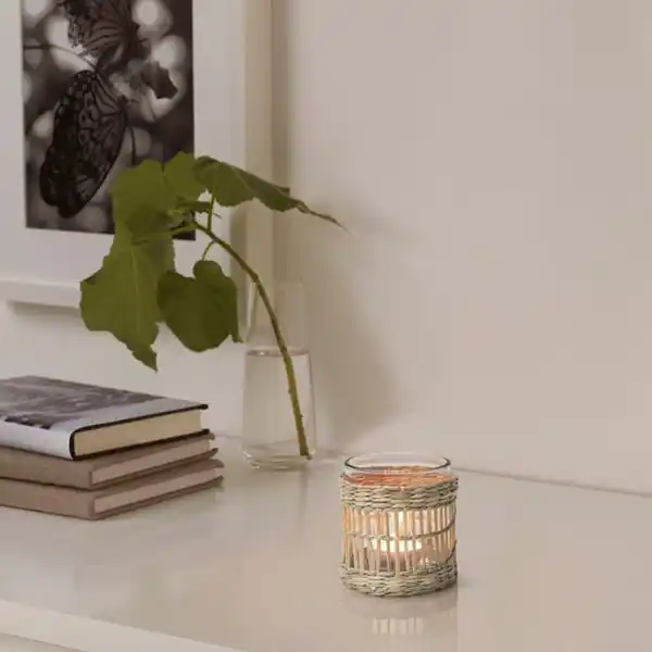 Bild 2 von SLIPPRIG Teelichthalter, Handarbeit Riedgras