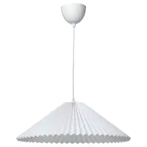 KUDDLAVA / HAVSDJUP Hängeleuchte, plissiert weiß, 59 cm