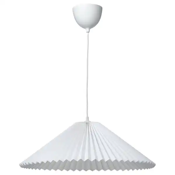 Bild 1 von KUDDLAVA / HAVSDJUP Hängeleuchte, plissiert weiß, 59 cm