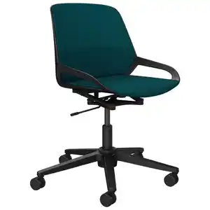 Aeris Drehstuhl Numo Task, Schwarz, Petrol, Metall, Kunststoff, Drehkreuz, 70x68x40 cm, Made in Germany, Wippfunktion, Sitzfläche 360° drehbar, Typenauswahl, Arbeitszimmer, Bürostühle, Drehstühl
