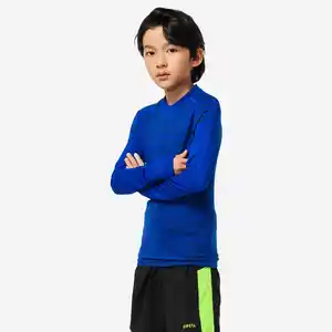 KIPSTA Kinder Fußball Funktionsshirt langarm Wärmekomfort - Keepdry blau