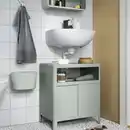 Bild 2 von KINNASJÖ Abfalleimer, mit Deckel selbstklebend/grün, 4 l