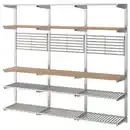 Bild 1 von KUNGSFORS Aufhängeschiene + Boden/Wandgitter, Edelstahl/Esche