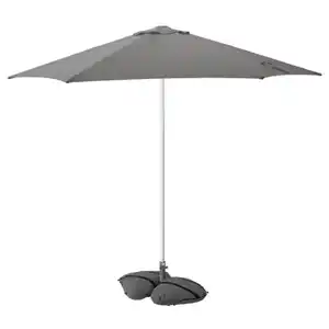 HÖGÖN / IGGÖN Sonnenschirm mit Ständer, grau/dunkelgrau, 270 cm