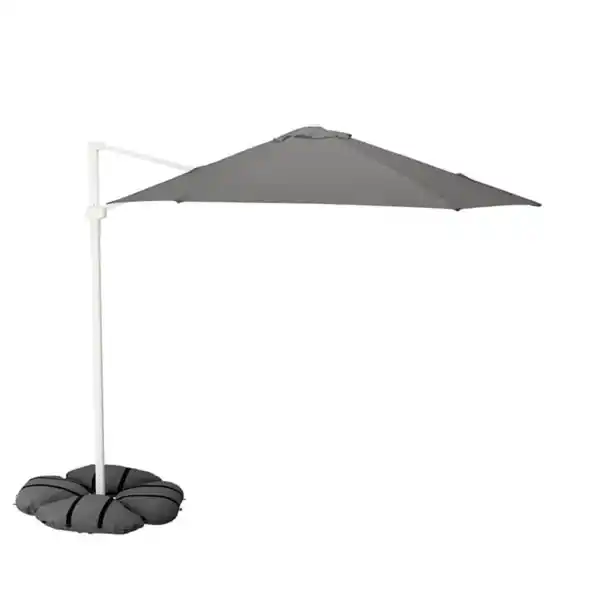 Bild 1 von HÖGÖN / IGGÖN Hängesonnenschirm mit Fuß, grau/dunkelgrau, 270 cm