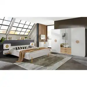 Mid.you Sideboard, Weiß, Eiche, Metall, 1 Fächer, 5 Schubladen, 130x83x41 cm, BQ - Bündnis für Qualität, Made in Germany, DIN EN ISO 9001, Typenauswahl, Beimöbel erhältlich, in verschiedenen H