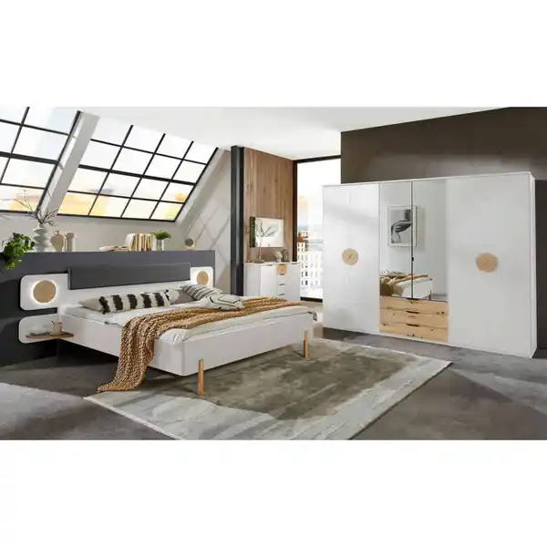 Bild 1 von Mid.you Sideboard, Weiß, Eiche, Metall, 1 Fächer, 5 Schubladen, 130x83x41 cm, BQ - Bündnis für Qualität, Made in Germany, DIN EN ISO 9001, Typenauswahl, Beimöbel erhältlich, in verschiedenen H