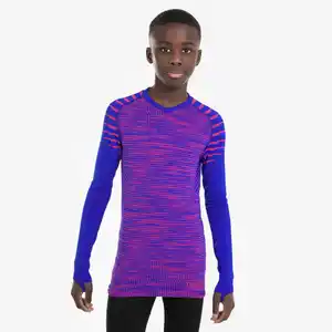 KIPSTA Kinder Fußball Funktionsshirt langarm wärmend ‒ Keepdry blau/rosa