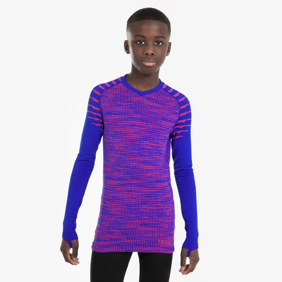 Bild 1 von KIPSTA Kinder Fußball Funktionsshirt langarm wärmend ‒ Keepdry blau/rosa