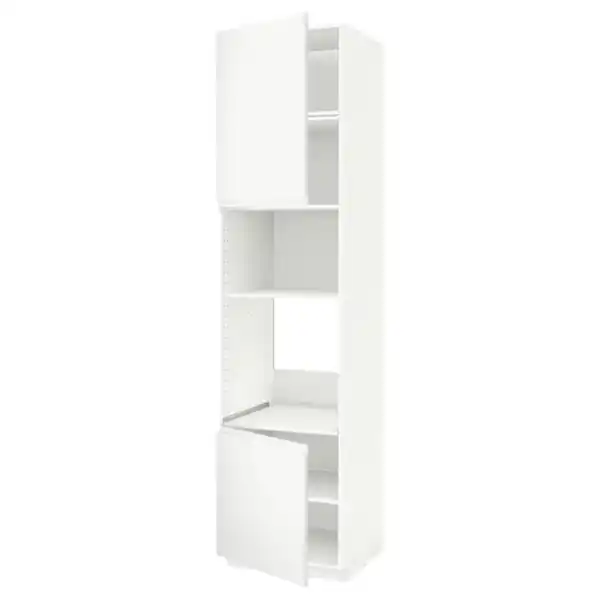 Bild 1 von METOD HS f Ofen/Mikro m 2 Türen/Böden, weiß/Voxtorp matt weiß, 60x60x240 cm