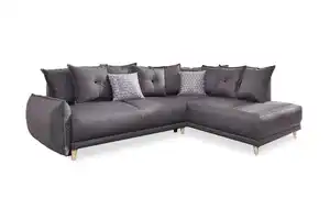 Eckschlafsofa in Dunkelgrau ´LAZY LUKKA´, Dunkelgrau