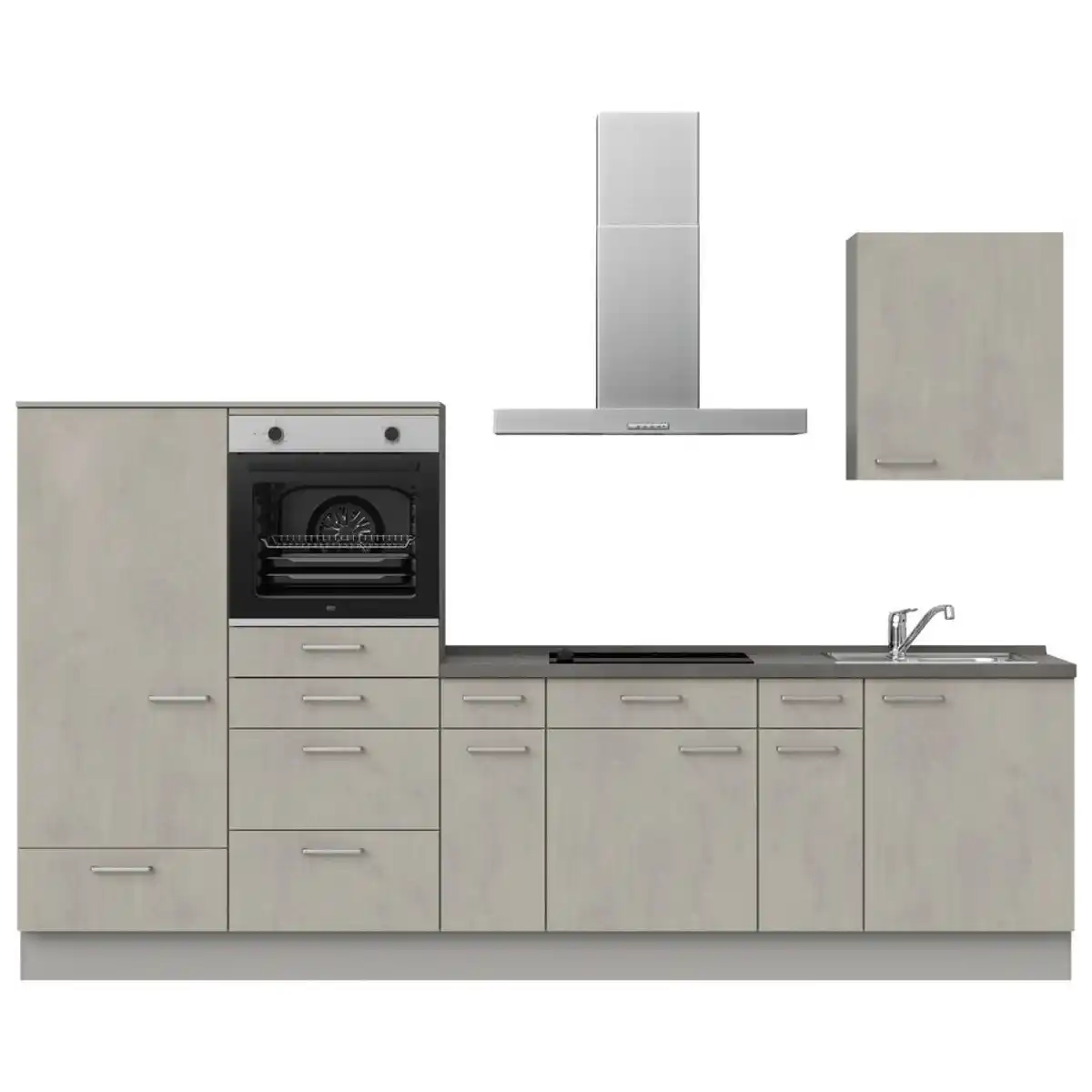 Bild 1 von Nobilia Küchenleerblock Riva, Grau, Schiefer, Hellgrau, Metall, 8 Schubladen, nur wie online abgebildet bestellbar, 300 cm, Blauer Engel, Pefc, Goldenes M, Made in Germany, DGM-Klimapakt, seitenverk