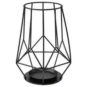 PÄRLBAND Kerzenständer für Blockkerze, schwarz, 21 cm