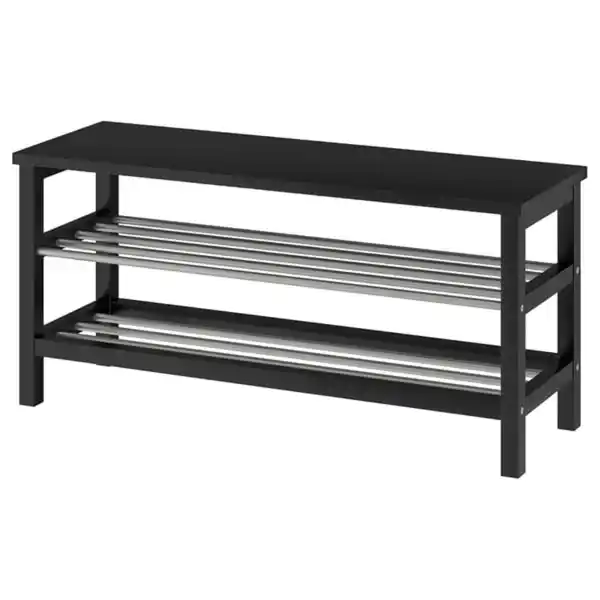 Bild 1 von TJUSIG Bank mit Schuhablage, schwarz, 108x34x50 cm