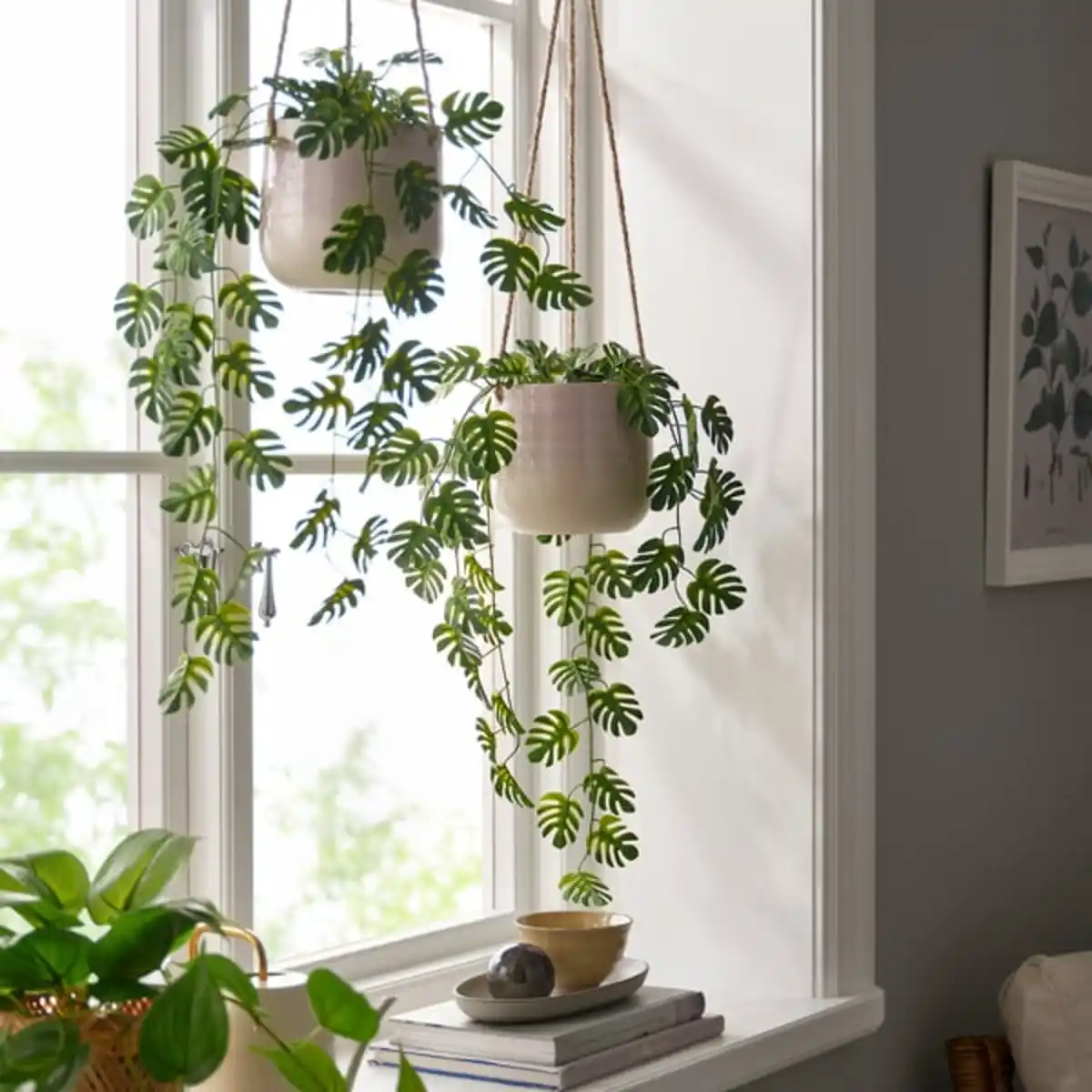 Bild 2 von FEJKA Topfpflanze, künstlich, drinnen/draußen hängend/Monstera, 9 cm