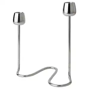 SILVERPÄRON Kerzenständer für 2 Kerzen, silberfarben, 20 cm