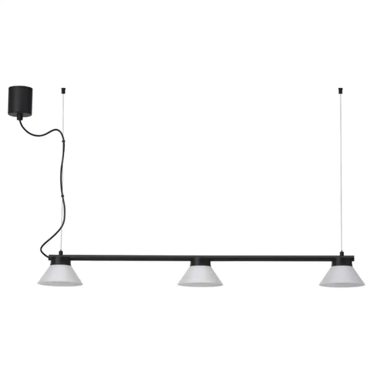 Bild 1 von SAMBORD Hängeleuchte mit 3 Leuchtenschirmen, schwarz/weiß