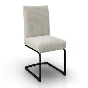 Schwingstuhl Nelia Beige Cord Gepolstert, Beige