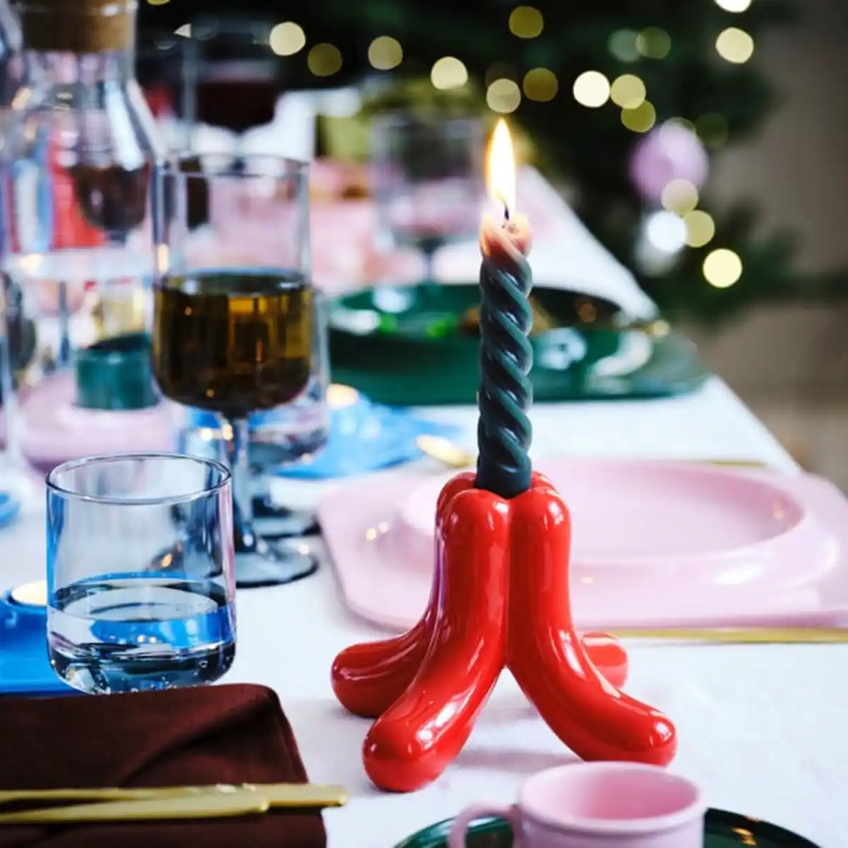 Bild 2 von VINTERFINT Kerzenständer, rot, 11 cm