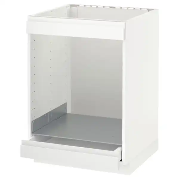 Bild 1 von METOD Unterschr. f Kochf.+Ofen+Schublade, weiß/Voxtorp matt weiß, 60x60 cm
