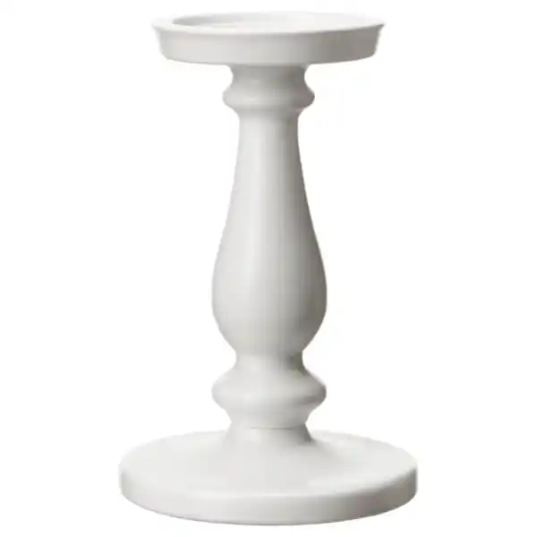 Bild 1 von ERSÄTTA Blockkerzenhalter, weiß, 21 cm