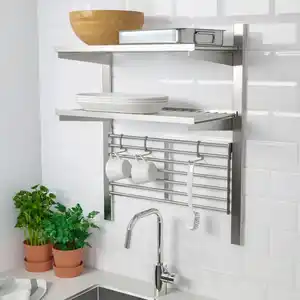 KUNGSFORS Aufhängeschiene + Boden/Wandgitter, Edelstahl
