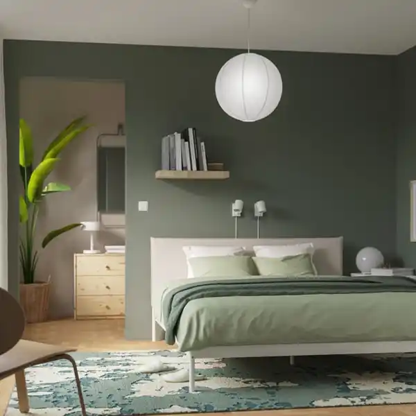 Bild 3 von GULLSUDARE Hängeleuchtenschirm, weiß/Handarbeit, 45 cm