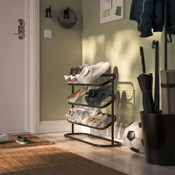 Bild 2 von ÄLGANÄS Schuhaufbewahrung, schwarz, 76x24x59 cm