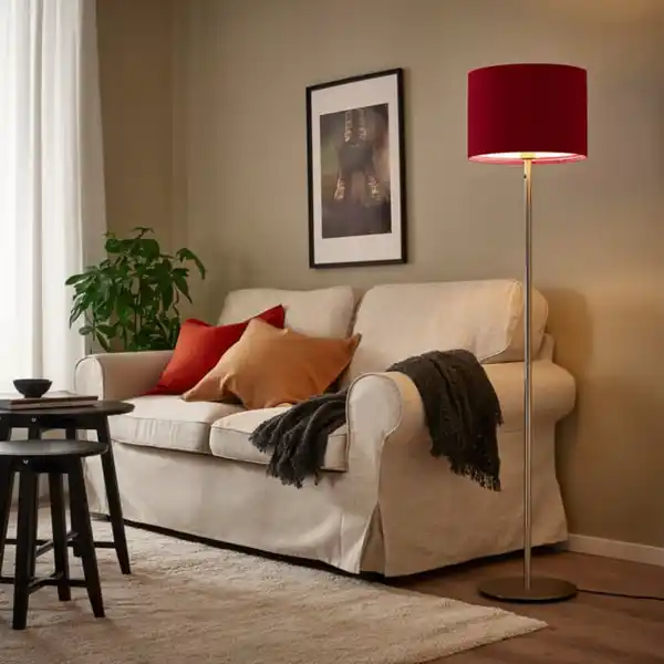 Bild 3 von MOLNSKIKT Leuchtenschirm, dunkelrot Samt, 33 cm