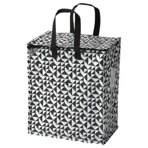 KNALLA Tasche, schwarz/weiß, 40x25x47 cm/47 l