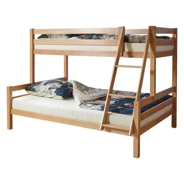 Bild 1 von Mid.you Etagenbett Ticaa 918875 Maxim, Buche, Holz, Buche, massiv, Höhe ca. 14-16 cm, 140x200 cm, nur für Rollroste geeignet, Kinder- & Jugendzimmer, Kindermöbel, Kinderbetten, Etagenbetten