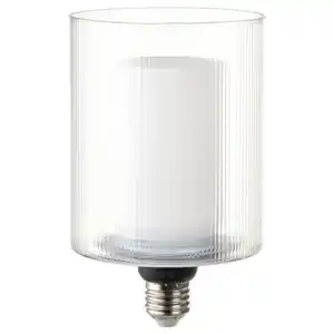 MOLNART LED-Leuchtmittel E27 150 lm, Zylinder Glas/gestreift, 110 mm
