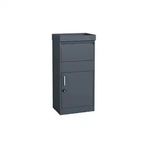 Ambia Garden Paketbox Piet, Anthrazit, Metall, 66 L, 50x105x37 cm, 2 Schlüssel, Gartenzubehör, Paketboxen