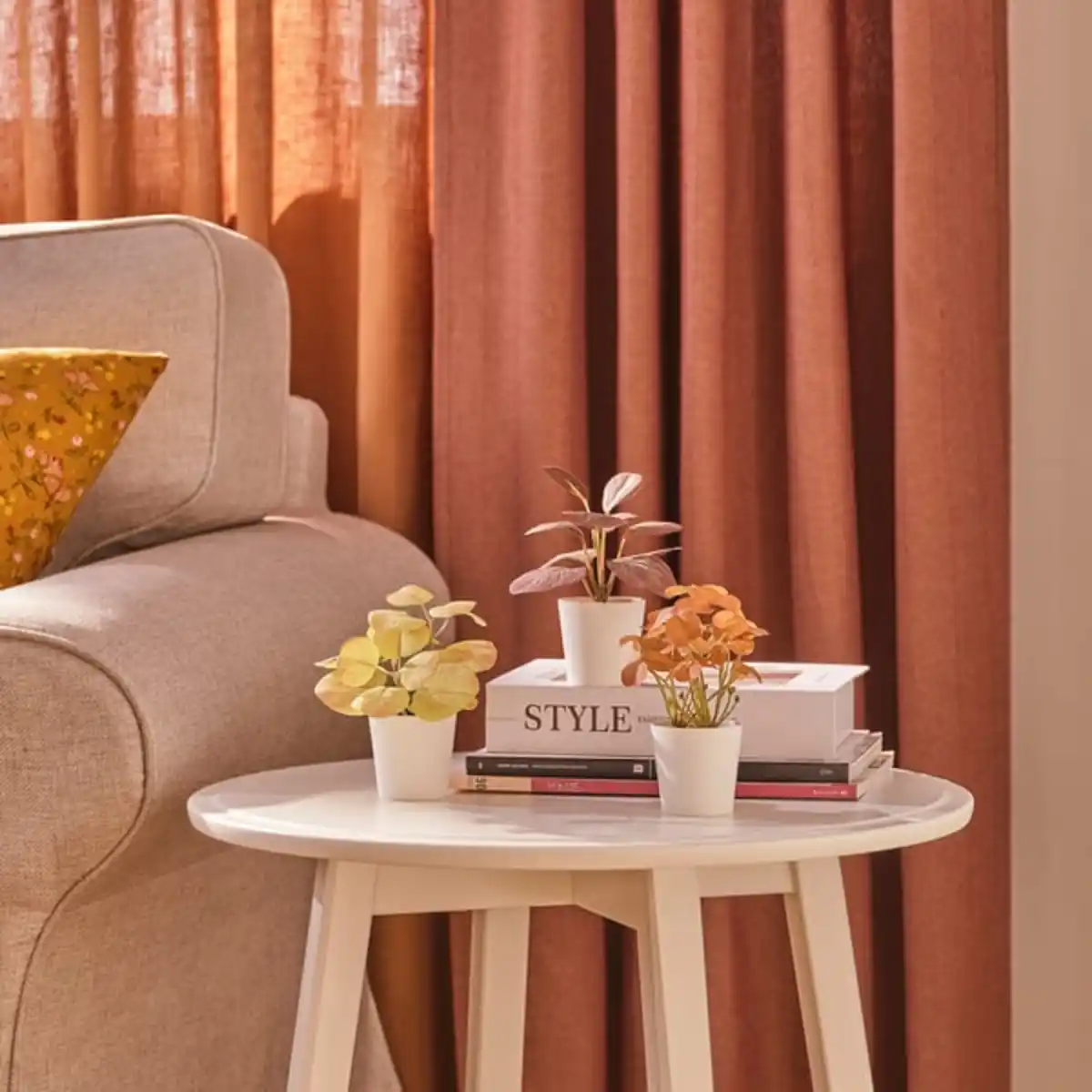 Bild 2 von FEJKA Topfpflanze, künstl/+Topf 3er-Set, drinnen/draußen Blätter, 6 cm