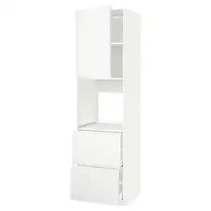 METOD / MAXIMERA HS f Of m Tür/2 Fronten/2 ho Sch, weiß/Voxtorp matt weiß, 60x60x220 cm