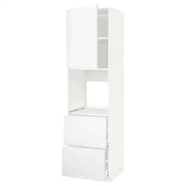 Bild 1 von METOD / MAXIMERA HS f Of m Tür/2 Fronten/2 ho Sch, weiß/Voxtorp matt weiß, 60x60x220 cm