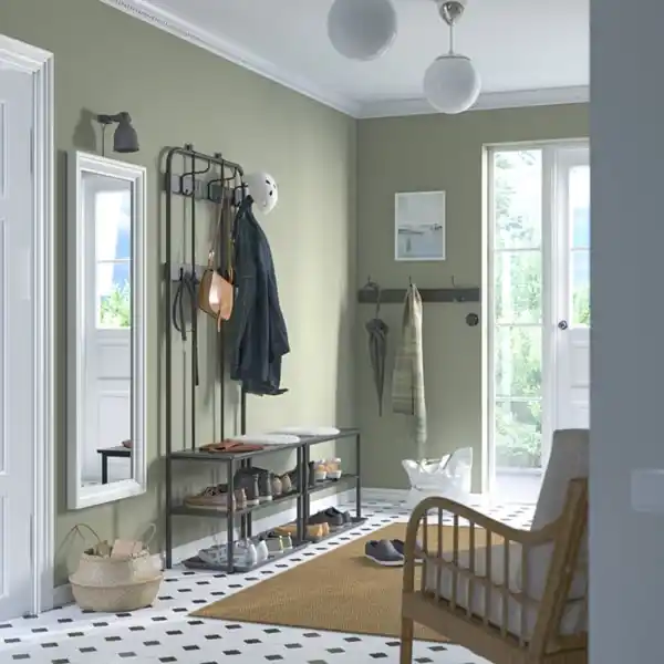 Bild 2 von NIPÅSEN Garderobenständer+Bank/Schuhaufbew., schwarz, 190x35x79 cm