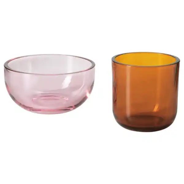 Bild 1 von TALLTITA Teelichthalter 2er-Set, rosa/braun