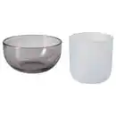 Bild 1 von TALLTITA Teelichthalter 2er-Set, grau/Frostglas