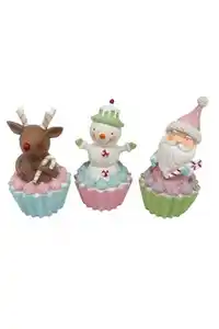 Cupcake-Figur, Rentier, Santa,