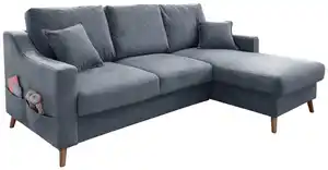 Wohnlandschaft Valentina Blau Struktur, Blau