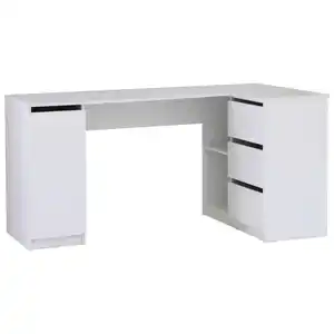 Mid.you Eckschreibtisch, Weiß, Holzwerkstoff, 3 Schubladen, rechteckig, eckig, 154x77x84.5 cm, Stauraum, Arbeitszimmer, Schreibtische, Eckschreibtische